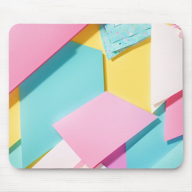 Pop Geometric Pattern Macaron Colour Mouse Pad (Front)