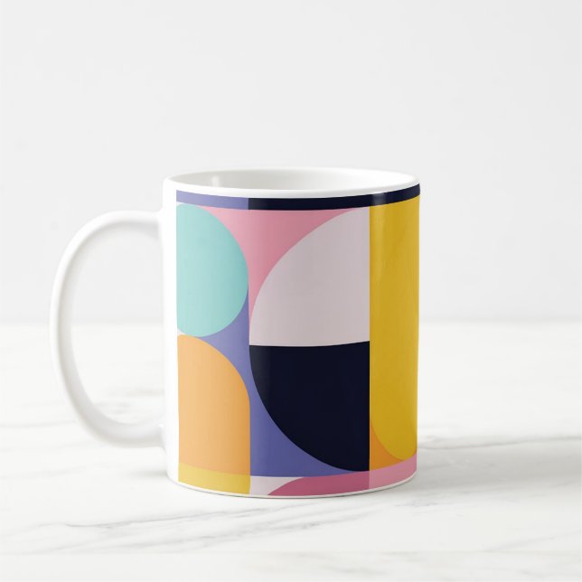 Pop Geometry Retro Mug – Colorful Mid-Century (Left)