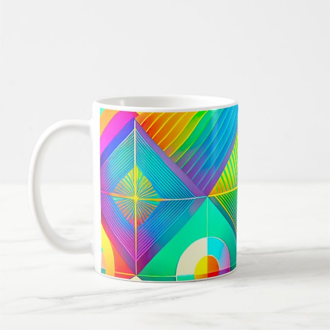 Pop Geometry Retro Mug – Colorful Mid-Century (Left)