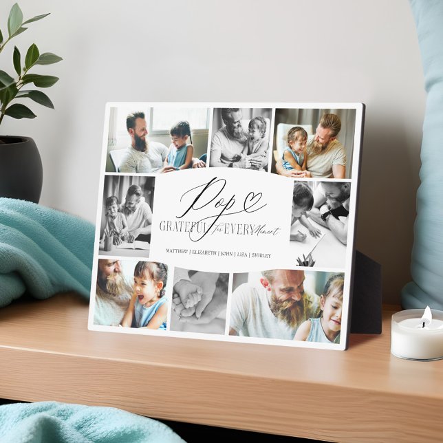 Pop Grateful for Every Moment Photo Collage Plaque (Pop Grateful for Every Moment Photo Collage Plaque)
