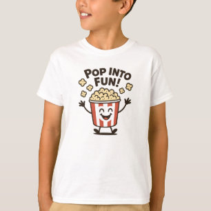 Pop Into Fun Cute Red Popcorn Design T-Shirt