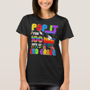 Pop It 100 Days Of 2nd Grade Fidget Toy Dabbing 10 T-Shirt