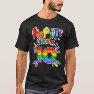 Pop It 10Th Birthday Girls Boys 10 Years Old Fidge T-Shirt