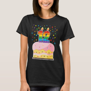 Pop It 12th Birthday cake Girls Boys 12th Years Ol T-Shirt
