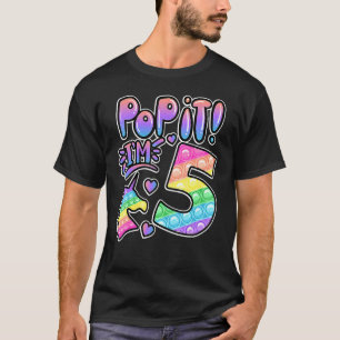 Pop It 5th Birthday Girls Boys 5 Years Old Fidget T-Shirt