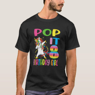 Pop It 8th Years Birthday Girl Fidget Toy Dabbing  T-Shirt