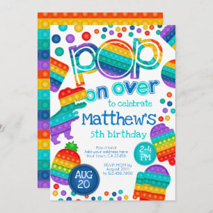 Pop It Birthday Invitation
