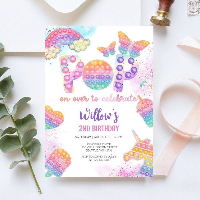 Pop It Birthday Invitation (Creator Uploaded)