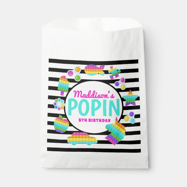 Pop It Birthday Invitation, Pop Fidget Invitation, Favour Bag (Front)