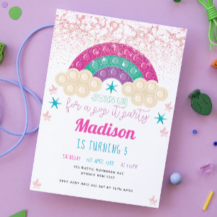 Pop It Birthday Party Rainbow Invitation