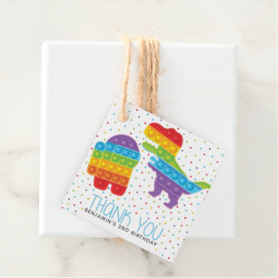 Pop It Boy Birthday Thank you Favour Tags
