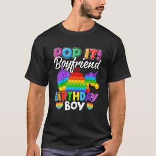 Pop It Boyfriend Birthday Boy Fidget Kid Matching T-Shirt