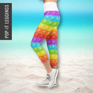 Pop-it colorful Active Sport Stretch Pilates Yoga Capri Leggings