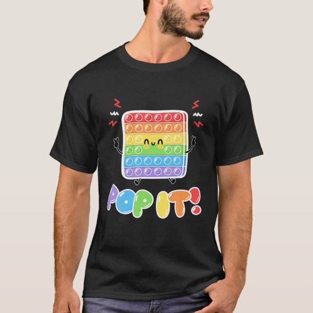 Pop It Colourful Fidget Stress Relief Toy T-Shirt (Front)