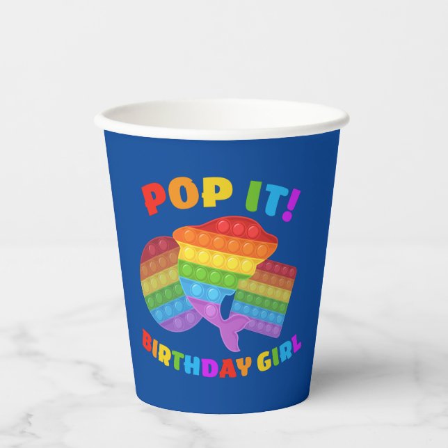 Pop It Dot Day Dolphin For Birthday Girl Stainless Paper Cups (Front)