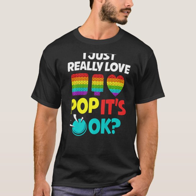 Pop It Fidget Toy Game Funny Stress Bubble   T-Shirt (Front)
