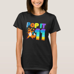 Pop It Fox Happy 11th Birthday Eleven Cute Fox T-Shirt