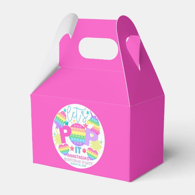 Pop It Girl Birthday Party Personalised Favour Box (Front Side)