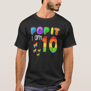 Pop It I am 10 Years old 10th Birthday Fidget Kids T-Shirt