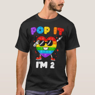 Pop It I'm 2 Birthday Girl Pop Fidget Toys Graphic T-Shirt