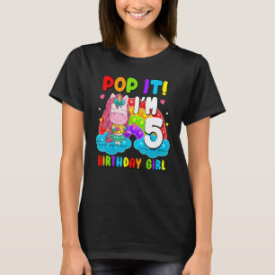 Pop It I'm 5 Birthday Girl Pop Fidget Toys Graphic T-Shirt