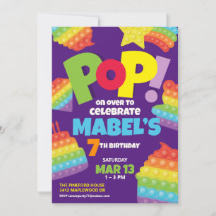 Pop It! Invitation Birthday