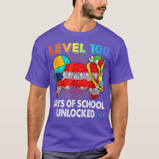 Pop It Level 100 Days Of School Unlocked Video Gam T-Shirt