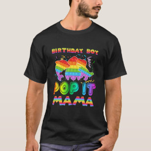 Pop It Mama Of The Birthday Boy Pop It Shark Dinos T-Shirt