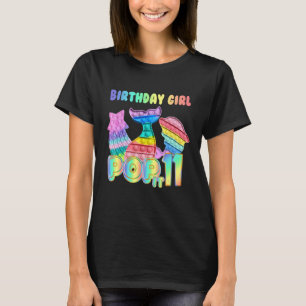 Pop It Mermaid 11th Birthday Girl Fidget Toy T-Shirt