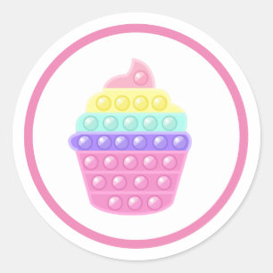 Pop it party cake  classic round sticker