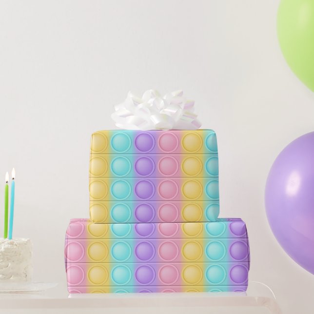 Pop It Pastel Pattern Birthday  Wrapping Paper (Party Gifts)