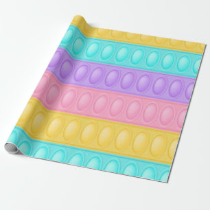 Pop it Pastel Rainbow Girl Birthday Party Wrapping Paper