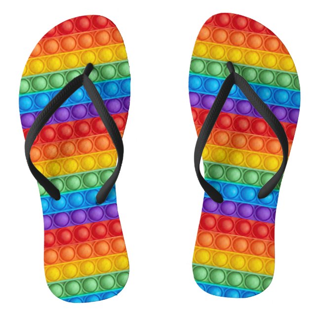 Pop It Popping Colourful Pattern  Thongs (Footbed)
