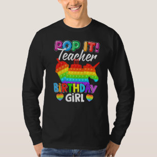 Pop It Teacher Birthday Girl Fidget Kid Matching F T-Shirt