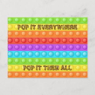 Pop it them all and everywhere with TEXT colourful Postcard