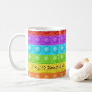 Pop it them all with TEXT and NAME colorful Coffee Mug
