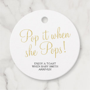 Pop it when She Pops Baby Shower Favour Tags