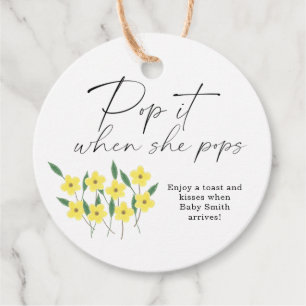 Pop it when she pops elegant Wildflowers Favour Tags