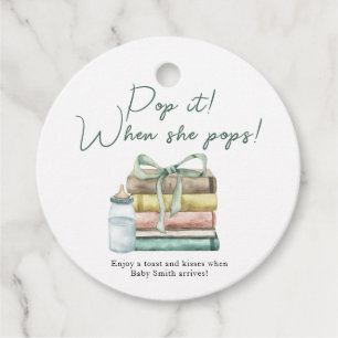 Pop it when she pops! New Chapter Baby Shower Favour Tags