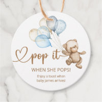Pop It When She Pops Teddy Bear Baby Shower