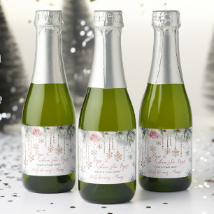 Pop it when she pops winter baby shower favours sparkling wine label