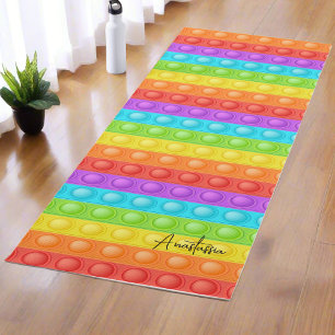 Pop-it with your name colourful Stretch Pilates Yoga Mat
