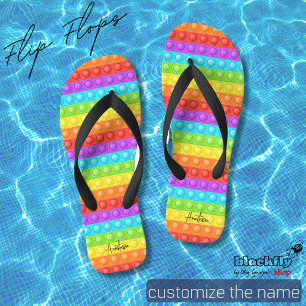 Pop-it with your name colourful thongs