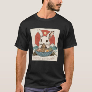 Pop Japanese Art Mt. Fuji Sunset Noodles Rabbit Ki T-Shirt