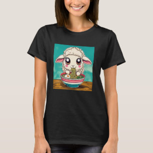 Pop Japanese Art Noodle Lover Cute Lamb Sheep Rame T-Shirt
