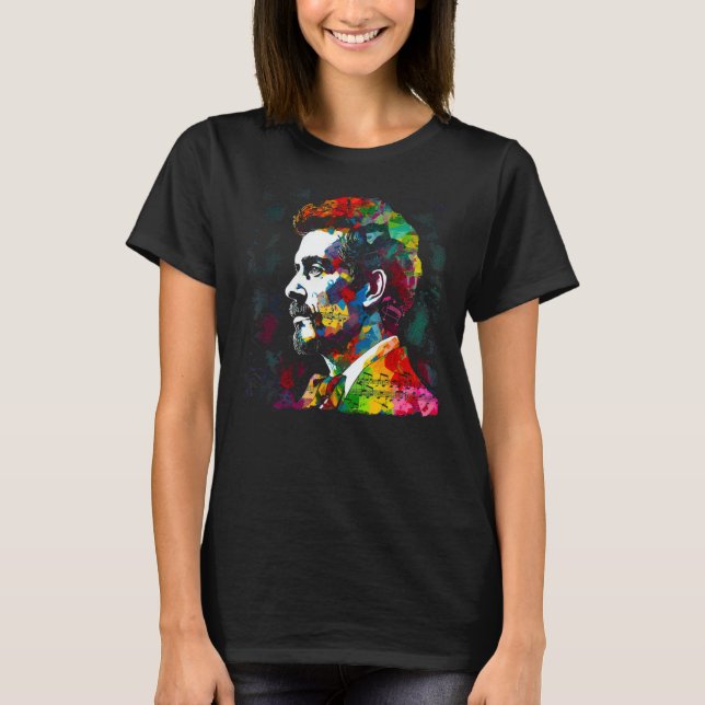 Pop Johann Strauss Music Piano T-Shirt (Front)