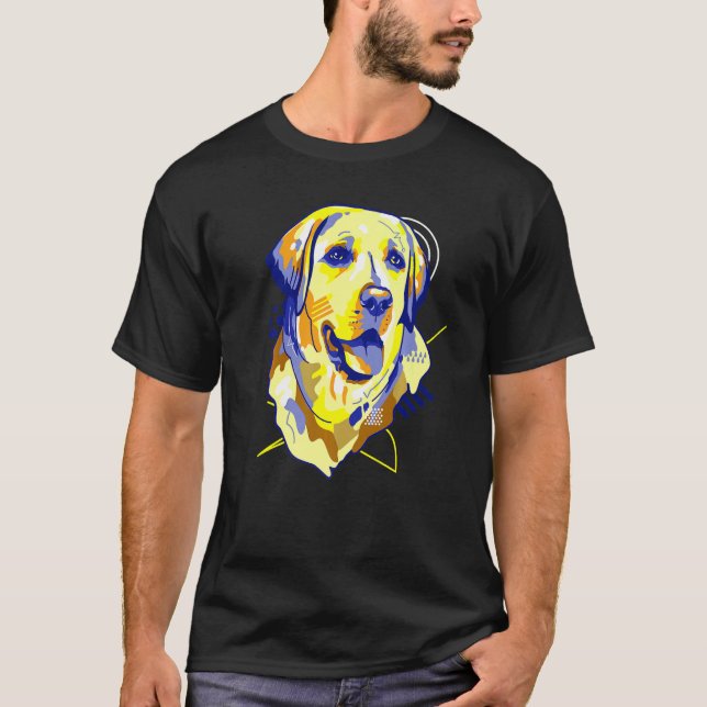 Pop Labrador Retriever Portrait Lab Owner  8 T-Shirt (Front)
