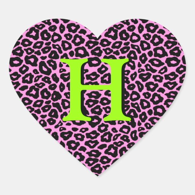 Pop Leopard Heart Sticker (Front)
