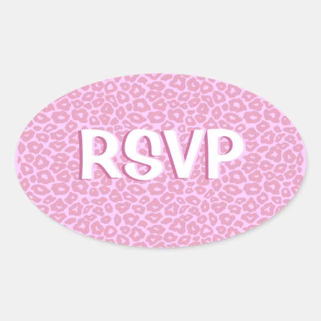 Pop Leopard Oval Sticker (Front)