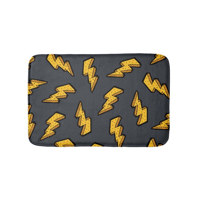 Pop Lightning Bolt Pattern Bath Mat (Front)